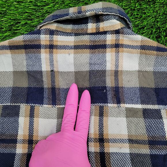 Vintage Ozark-Trail Button Shirt Medium 20x29 Shadow Plaid - Picture 9 of 16